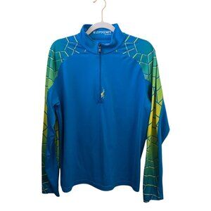 Spyder Linear Web TNeck 1/ Zip Logo Lightweight Running Outdoor Shirt Size M